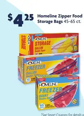 Family Dollar Homeline zipper food storage bags offer