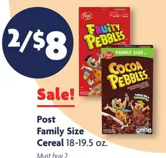 Family Dollar Post family size cereal offer