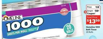 Family Dollar Homeline 1000 Bath Tissue offer