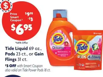 Family Dollar Tide liquid 69 oz., pods 23 ct., or gain flings 31 ct offer