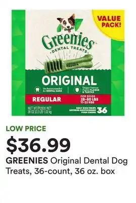 Petco Original dental dog treats, 36-count, 36 oz. box offer