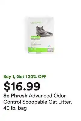 Petco Advanced odor control scoopable cat litter, 40 lb. bag offer