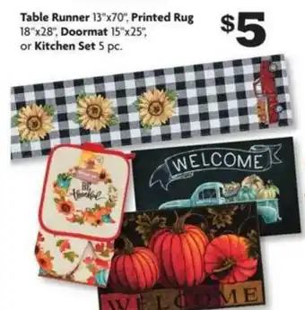 Family Dollar Table Runner, Printed Rug, Doormat Or Kitchen Set offer