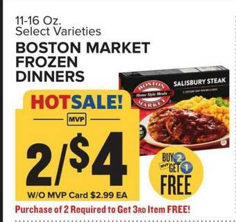 Food Lion Boston Market Frozen Dinners offer
