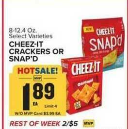 Food Lion Cheez-It Crackers Or Snap'd offer