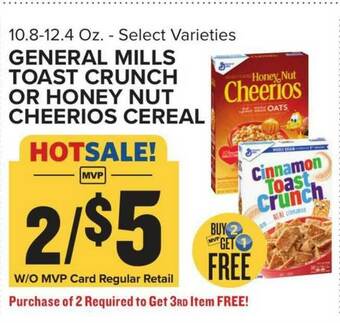 Food Lion General Mills Toast Crunch Or Honey Nut Cheerios Cereal offer