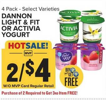 Food Lion Dannon Light & Fit Or Activia Yogurt offer