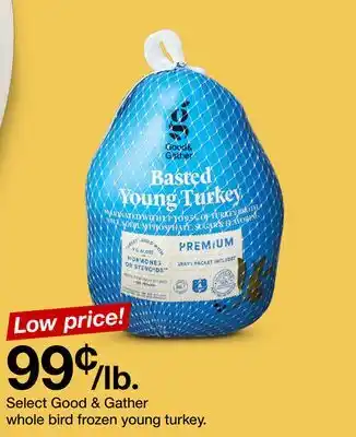 Target Select good & gather whole bird frozen young turkey offer