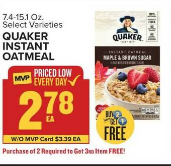Food Lion Quaker Instant Oatmeal offer