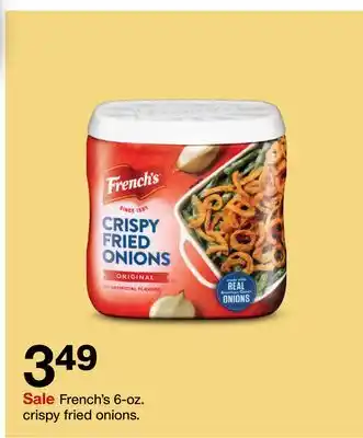 Target French's 6-oz. crispy fried onions offer