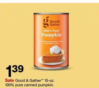 Target Good & gather 15-oz. 100% pure canned pumpkin offer