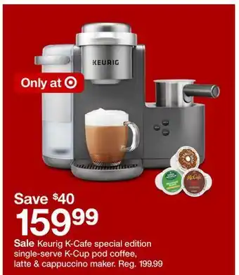 Target Keurig k-cafe special edition single-serve k-cup pod coffee, latte & cappuccino maker offer