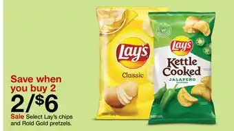 Target Select lay's chips and rold gold pretzels offer
