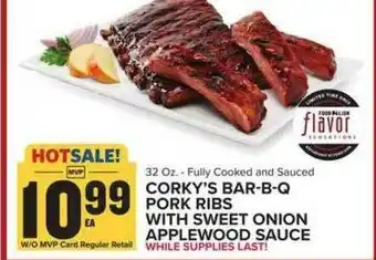 Food Lion Corky's Bar-b-q Pork Ribs With Sweet Onion Applewood Sauce offer