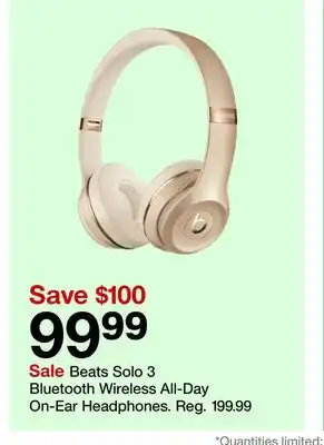 Target Beats solo 3 bluetooth wireless all-day on-ear headphones offer