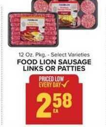 Food Lion Food Lion Sausage Links Or Patties offer