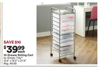 Michaels 10-drawer rolling cart by simply tidy offer