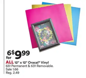 Michaels All 12 x 12 oracal vinyl offer