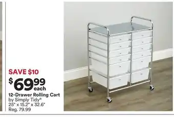 Michaels 12-drawer rolling cart by simply tidy offer