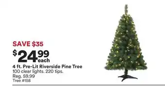 Michaels 4 ft. pre-lit riverside pine tree offer