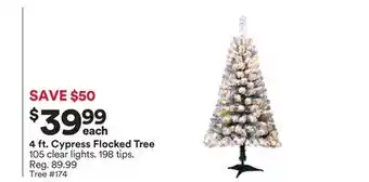 Michaels 4 ft. cypress flocked tree offer