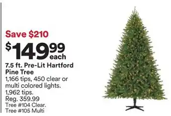 Michaels 7.5 ft. pre-lit hartford pine tree offer