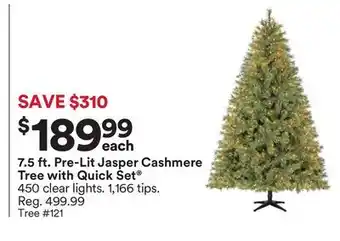 Michaels 7.5 ft. pre-lit jasper cashmere tree with quick set offer