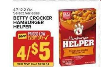 Food Lion Betty Crocker Hamburger Helper offer