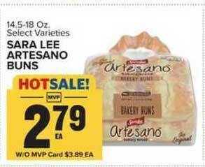 Food Lion Sara Lee Artesano Buns offer