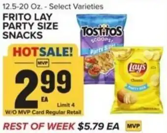 Food Lion FRITO LAY PARTY SIZE SNACKS offer