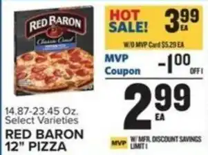 Food Lion RED BARON 12 PIZZA offer