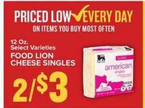 Food Lion Food Lion Cheese Singles offer