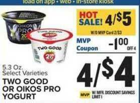 Food Lion Two Good Or Oikos Pro Yogurt offer