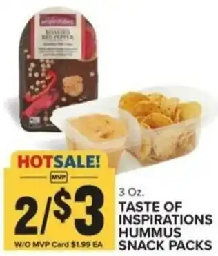 Food Lion TASTE OF INSPIRATIONS HUMMUS SNACK PACKS offer