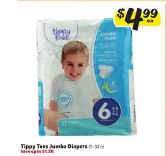 Winn Dixie Tippy Toes Jumbo Diapers offer
