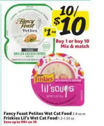 Winn Dixie Fancy Feast Petites Wet Cat Foor Or Friskies Lil's Wet Cat Food offer