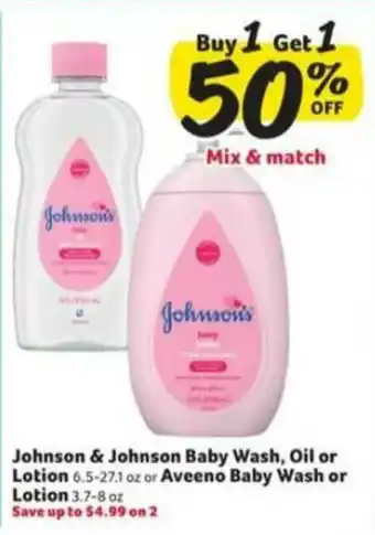 Winn Dixie Johnson & Johnson Baby Wash, Oil Or Lotion Or Aveeno Baby Wash Or Lotion offer
