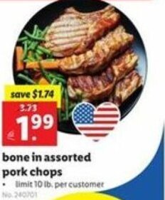 Lidl Bone In Assorted Pork Chops offer