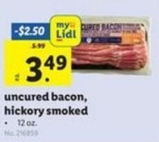 Lidl Uncured Bacon, Hickory Smoked offer