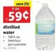 Lidl Distilled Water offer