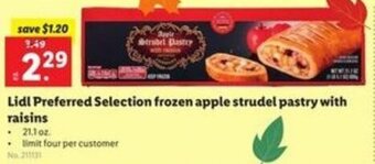 Lidl Lidl Preferred Selection Frozen Apple Strudel Pastry With Raisins offer