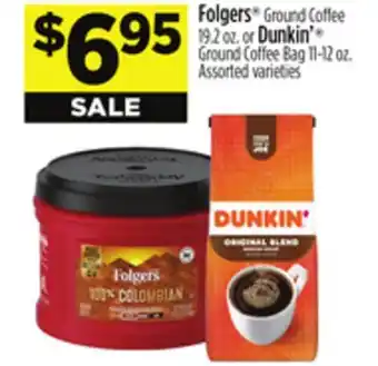 Dollar General Folgers or dunkin' offer