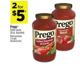 Dollar General Prego pasta sauce offer