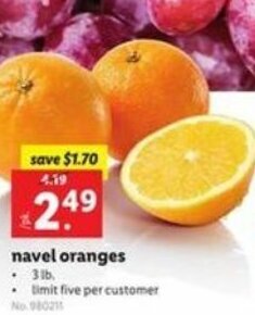 Lidl Navel Oranges offer