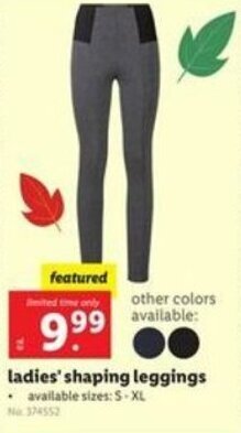 Lidl Ladies' Shaping Leggings offer
