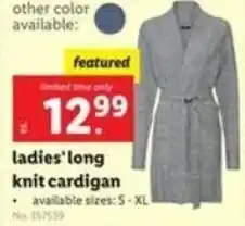 Lidl Ladies' Long Knit Cardigan offer