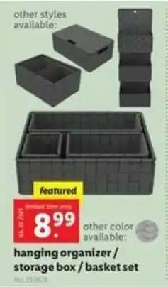 Lidl Hanging Organizer / Storage Box / Basket Set offer