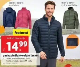 Lidl Packable Lightweight Jacket offer