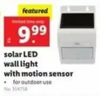 Lidl Solar LED Wall Light With Motion Sensor offer