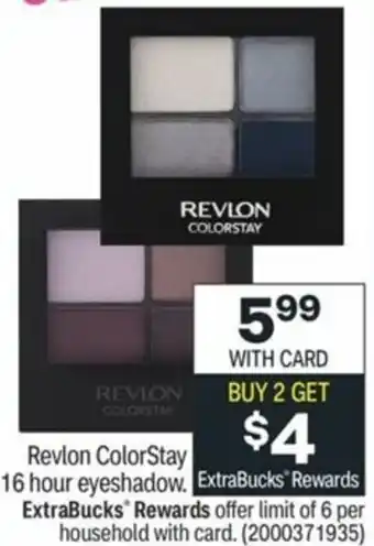 CVS Revlon ColorStay 16 Hour Eyeshadow offer